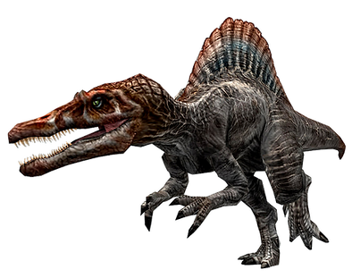 Spinosaurus with grey and red coloration